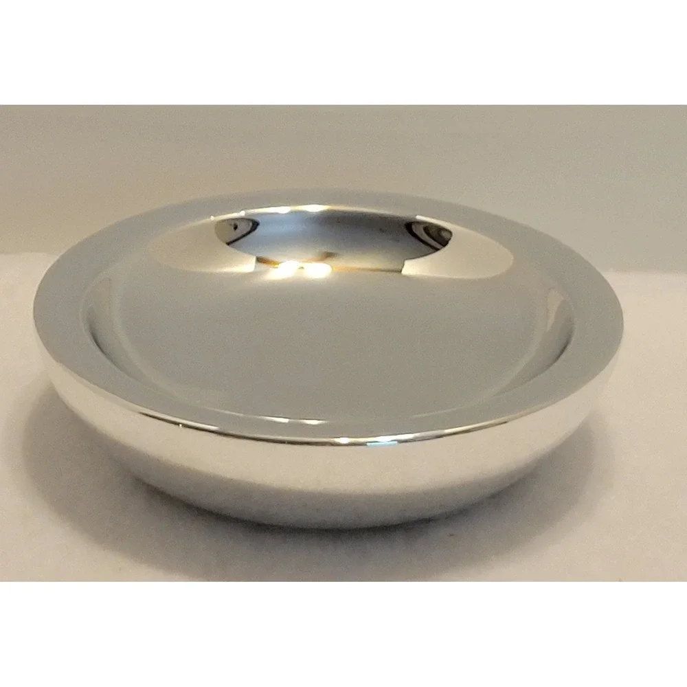 VTG NOS Avon Round Pillar Candle Holder 2001 Collectible Silver Tone w/ Box